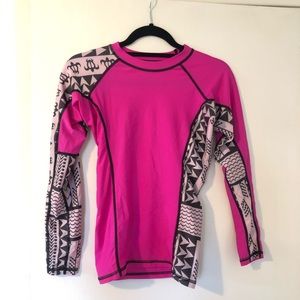Waterman Pink Rash guard with geometric designs